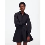 Madewell  Seamed Long Sleeve Mini Shirtdress Poplin Black Size 0 NWT Minimalist Photo 1