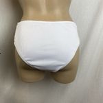 White Ribbed High Tie Waist Bikini Swim Bathing Suit Bottoms M Size M Photo 2