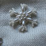 Holiday Time White Sweater with Faux Fur Photo 7