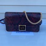 Michael Kors MK Sonia Medium Snake Embossed Leather Shoulder Bag - Merlot Photo 3