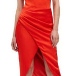 Bardot  Lucielle Faux Wrap Satin‎ Dress in Orange Size Large Photo 0