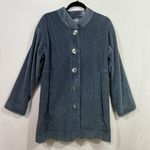 J.Jill Blue Corduroy Boyfriend Chore Jacket Shacket Coatigan Size L Pockets Photo 0
