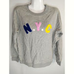 J.Crew Women's NYC New York City Embroidered Sweatshirt Gray Crewneck Size S Photo 1