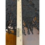 Forever 21  0X‎ US 14/16 Black Sheer Lace Fringe Top Blouse Whimsigoth Festival Photo 4