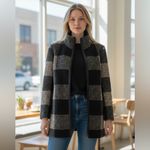 Pendleton NWT PendletonTan Plaid Wool Blend Zip Up Walker Jacket L Stand Collar Wool Photo 2