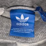Adidas Three Stripes Cropped Pullover Women’s Size Large Black/Grey/White Photo 4