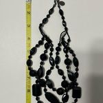 White House | Black Market  BEAUTIFUL BLACK Three Stand Beaded NECKLACE Photo 4