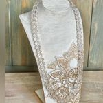 Vintage Graduated Crystal Glass Faceted Beaded Necklace White Photo 1