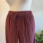 American Eagle AE Burgundy Red Soft Corduroy Drawstring Waist Wide Leg Pants Size Large Photo 1