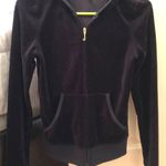 Juicy Couture Navy Velvet Zip Up Hoodie Photo 0