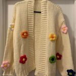 Fadivo Ivory NWT Open Knit Cardigan with Crochet Pop Photo 0
