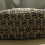 Michael Kors Jet Set Tote Leather and Canvas Black and Tan Logo Photo 6