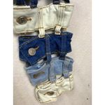 Azalea Wang Patchwork Cropped Denim Jacket Cutout Blue White Size L Statement Size L Photo 4