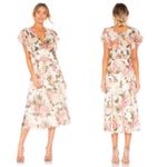 Revolve Divine Heritage x  Twist Back Floral Midi Dress in Ivory Small Photo 2