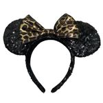 Disney  black leopard bow Minnie ears headband Photo 0