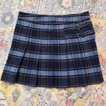Plaid kick pleated skirt Blue Size 18 Photo 0