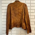 BLUR Italian Leather Distressed Blazer Jacket IT 44 / US 4 Tan Photo 9