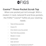 FIGS FW1100 Black Casma Three-Pocket V-Neck Scrub Top Size S Photo 15