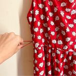 Cambridge Dry Goods Vintage Floral Button Back Midi Sundress Red sz 12 Cotton Photo 14