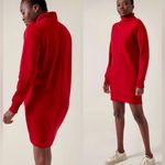 Athleta Cozy Karma Mock Neck Long Sleeve Candy Red Knit Fleece Dress Size XS Photo 1