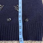 J.Crew  Embellished Jewel Sweater XS Navy Mohair Wool Blend Beaded Holiday Party Photo 8