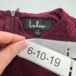 Lulus  Dress Womens X Small Red Purple Take Me to Brunch Lace Shift Mini‎ Photo 5