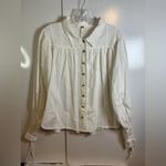 Free People  Cream Button-Down Shirt Photo 1