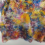 Ali Miles Mesh Tunic Top Size XL Multicolor Artsy Layered Colorful Abstract Boho Yellow Photo 2
