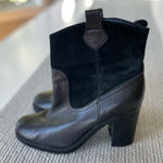 Ralph Lauren Lauren Devyn Black Suede Leather Western Style High Heel Boot 8.5 Photo 0