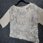 D. EXTERIOR Made in Italy Silver Metallic Floral Sparkle Knit Top Sweater Size M Size M Photo 2