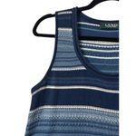 Lauren Ralph Lauren M Cotton Knit Tank Dress Blue Striped Midi Coastal Cruise Size M Photo 11
