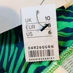 Topshop Front Tie Zebra Pattern Bandeau Tube Top Green Blue Size 6 Photo 5