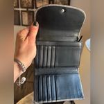 Coach RARE🔥Authentic  1941 SIlver/light gold leather Snap Flap trifold wallet Photo 1