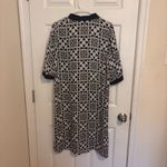 Burryco Midi Silk Dress Women's 14 RARE Unique Lightweight Black/White White Photo 2