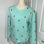 Karen Scott Mint Sweatshirt with Blue‎ Floral Design Photo 0