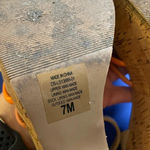 Soda  chunky platforms size 7 tan with pink and‎ orange straps Photo 4