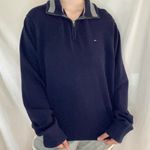 Tommy Hilfiger Navy Blue Quarter Zip Sweater Photo 0