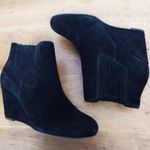 Saks 5th Avenue Saks Fifth Avenue Black Suede Insulated Wedge Chelsea Bootie 11M Photo 4