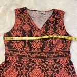 Croft & Barrow  Stretch Sleeveless Dress Size 14 Damask Floral Pattern pink brown Photo 8