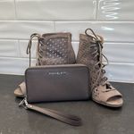 Qupid Taupe Lace up Heals Photo 2