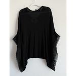 White House | Black Market  Butterfly Lace Poncho Top Women's Size Small Black Photo 3