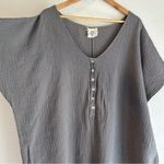Beachwood Kaftan Jumpsuit Charcoal Gray Oversized O/S Cotton Gauze Size undefined Photo 3