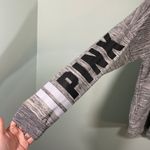 PINK Victoria's Secret Heather Grey Quarter Snap Button Up Sweatshirt Size M Size M Photo 4