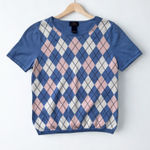 Brooks Brothers  346 Women’s Short Sleeve Supima Cotton Argyle Sweater Sz Medium Photo 1