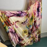 Jovani | Pink and Yellow Ruched Pleated Maxi Gown 0 Silk Gown Photo 3