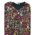 Craft & Barrel Women Black Floral V Neck Long Sleeve Top Blouse Shirt Size M Size M Photo 1