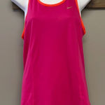 Nike  Women’s Dri-fit Fuchsia Pink/Orange Athletic Striped Tank Top-Sm (Hole) Photo 0