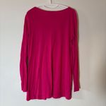 Soft Surroundings  Long Sleeve V-Neck Tunic Top Magenta Pink Size Large Photo 3