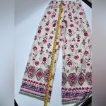 ZARA Floral Wide-Leg Pants in Pink and Cream Photo 5