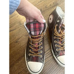 Converse Rare Chuck Taylor All Star Leather Brown And plaid Plaid Size 11 Photo 3